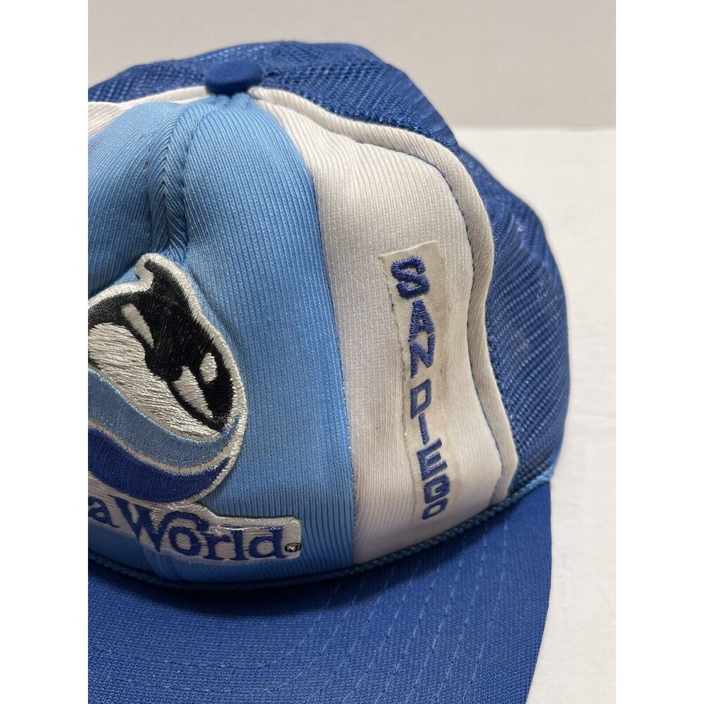Sea World San Diego 1988 Snapback Mesh Trucker Cap Shamu Whale Big Logo Vintage - Picture 10 of 14